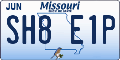 MO license plate SH8E1P