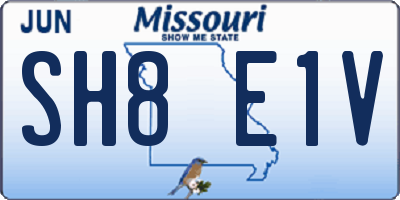 MO license plate SH8E1V