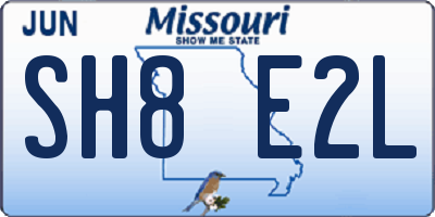 MO license plate SH8E2L