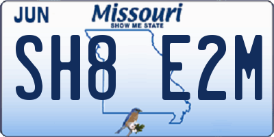 MO license plate SH8E2M