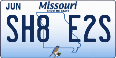 MO license plate SH8E2S