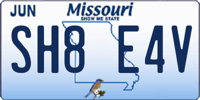 MO license plate SH8E4V