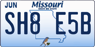 MO license plate SH8E5B
