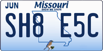 MO license plate SH8E5C