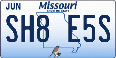 MO license plate SH8E5S