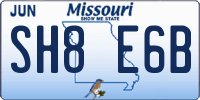 MO license plate SH8E6B