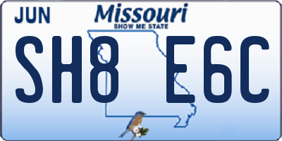 MO license plate SH8E6C