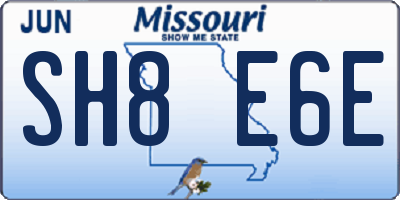 MO license plate SH8E6E