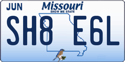 MO license plate SH8E6L