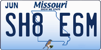 MO license plate SH8E6M