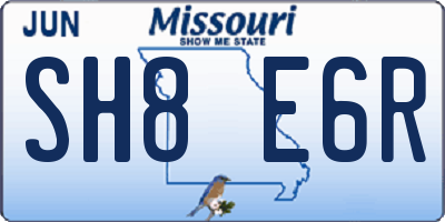 MO license plate SH8E6R