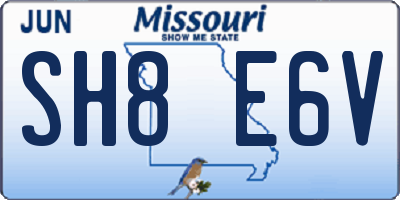 MO license plate SH8E6V