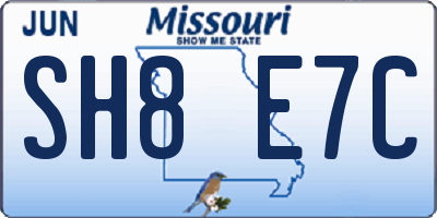 MO license plate SH8E7C