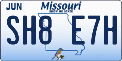 MO license plate SH8E7H
