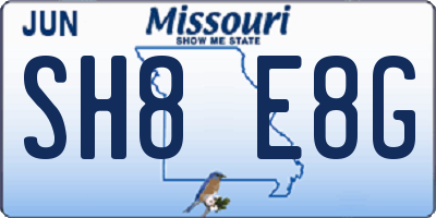 MO license plate SH8E8G