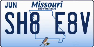 MO license plate SH8E8V