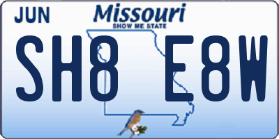 MO license plate SH8E8W