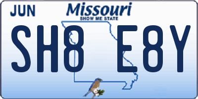 MO license plate SH8E8Y