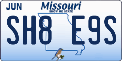 MO license plate SH8E9S
