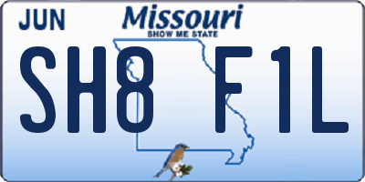 MO license plate SH8F1L