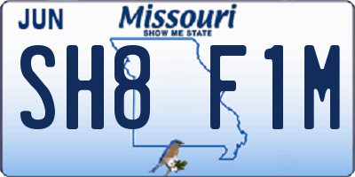 MO license plate SH8F1M