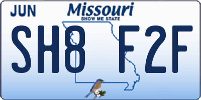 MO license plate SH8F2F