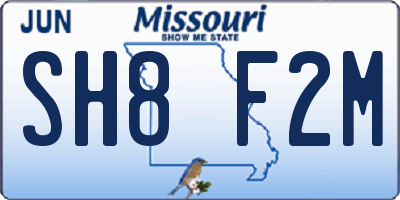MO license plate SH8F2M
