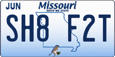 MO license plate SH8F2T