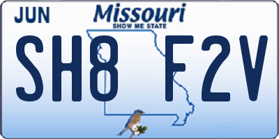 MO license plate SH8F2V