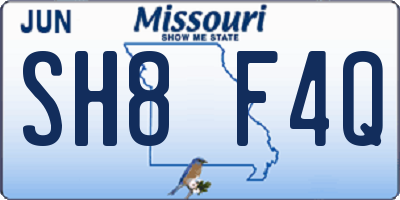 MO license plate SH8F4Q