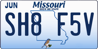 MO license plate SH8F5V