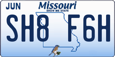MO license plate SH8F6H