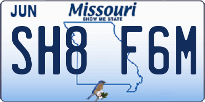 MO license plate SH8F6M