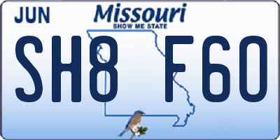 MO license plate SH8F6O
