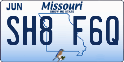 MO license plate SH8F6Q