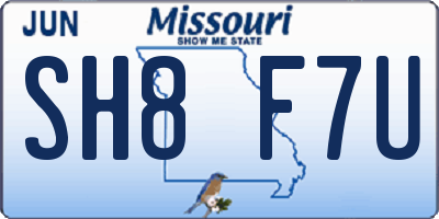 MO license plate SH8F7U