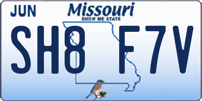 MO license plate SH8F7V