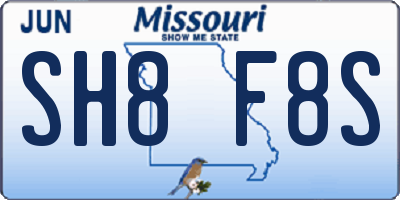 MO license plate SH8F8S