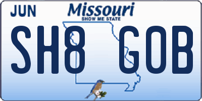 MO license plate SH8G0B