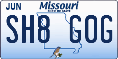 MO license plate SH8G0G