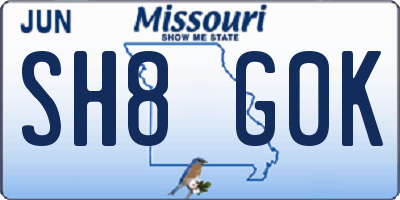 MO license plate SH8G0K