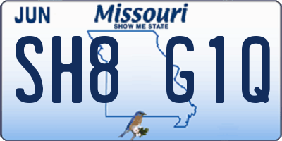 MO license plate SH8G1Q