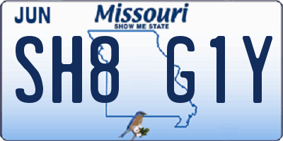 MO license plate SH8G1Y