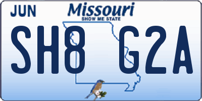 MO license plate SH8G2A