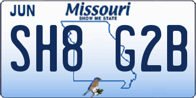 MO license plate SH8G2B