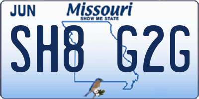 MO license plate SH8G2G