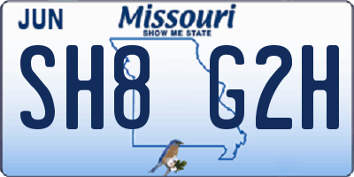 MO license plate SH8G2H