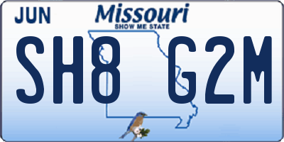 MO license plate SH8G2M