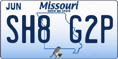 MO license plate SH8G2P