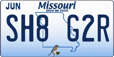 MO license plate SH8G2R